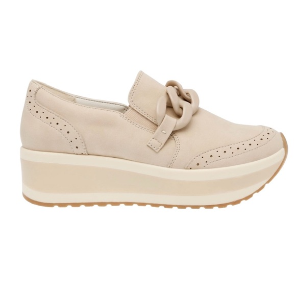 NEW 9 Dolce Vita Bizzie Platform Wedge Loafer Sneaker w/ Chain Detail - Dune - Picture 4 of 13